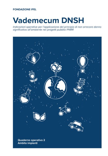 Vademecum DNSH - Quaderno Operativo 2, ambito impianti